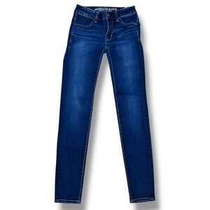 American Eagle Outfitters Super Stretch Skinny Navy Jeans, Women’s 00 Regular